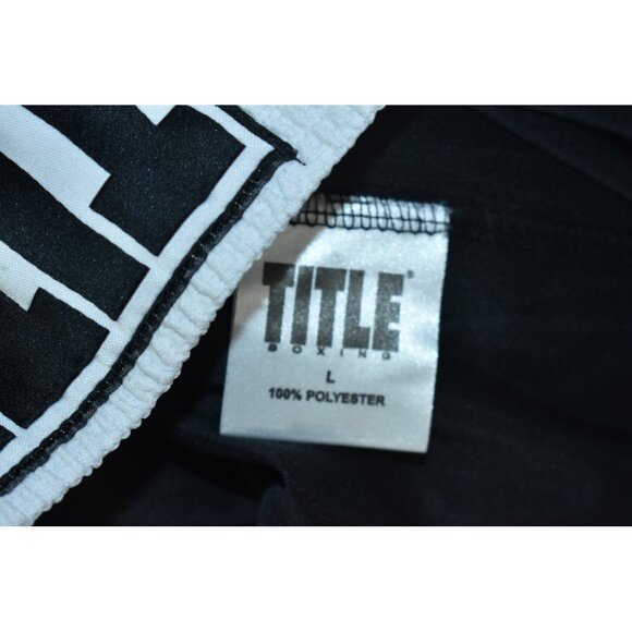 Title Boxing Mens Trunks Size L Black/White Elastic Waist Shorts 7" Inseam - Picture 8 of 12